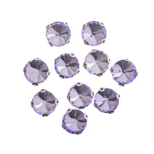 Load image into Gallery viewer, Sew-On Rhinestone – Round 10 mm, Silver Setting (20 pcs)