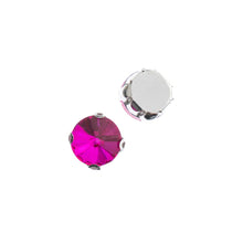 Load image into Gallery viewer, Sew-On Rhinestone – Round 10 mm, Silver Setting (20 pcs)