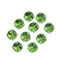 Load image into Gallery viewer, Sew-On Rhinestone – Round 10 mm, Silver Setting (20 pcs)