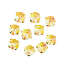 Load image into Gallery viewer, Sew-On Rhinestone – Round 10 mm, Gold Setting (20 pcs)