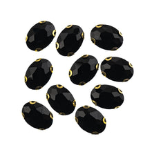Load image into Gallery viewer, Sew-On Rhinestone – 13×18 mm -Gold Setting (20 pcs)