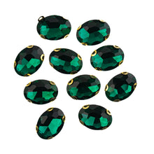 Load image into Gallery viewer, Sew-On Rhinestone – 13×18 mm -Gold Setting (20 pcs)