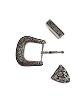 Load image into Gallery viewer, Antique Silver Western Floral Engraved Belt buckles- 3 pieces
