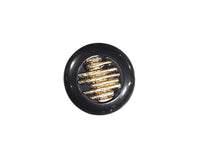 Load image into Gallery viewer, Black Enamel Button with Gold waves