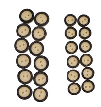 Load image into Gallery viewer, Coconut shell dark-rim Buttons