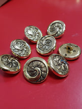 Load image into Gallery viewer, Vintage Floral Vine Antique Gold Shank Buttons