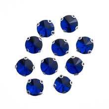 Load image into Gallery viewer, Sew-On Rhinestone – Round 10 mm, Silver Setting (20 pcs)
