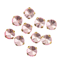 Load image into Gallery viewer, Sew-On Rhinestone – Round 10 mm, Gold Setting (20 pcs)
