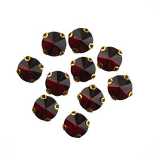 Load image into Gallery viewer, Sew-On Rhinestone – Round 10 mm, Gold Setting (20 pcs)
