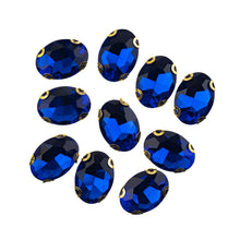 Load image into Gallery viewer, Sew-On Rhinestone – 13×18 mm -Gold Setting (20 pcs)
