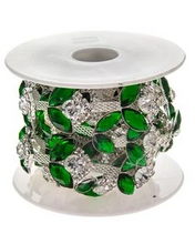 Load image into Gallery viewer, Rhinestone Resin Trim Leaf (by the yard)
