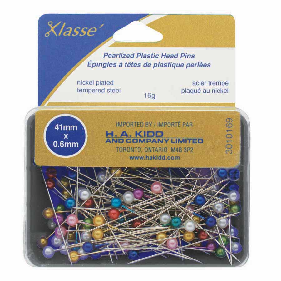 Ex Long Pearlized Plastic Head Pins - 100pcs - 41mm (1 5⁄8″)