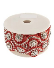 Load image into Gallery viewer, Beaded Crystal Swirl Trim 38mm (by the yard)
