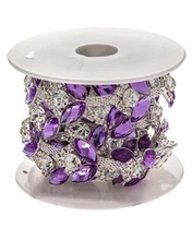 Load image into Gallery viewer, Rhinestone Resin Trim Leaf (by the yard)
