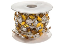 Load image into Gallery viewer, Rhinestone Resin Trim Leaf (by the yard)
