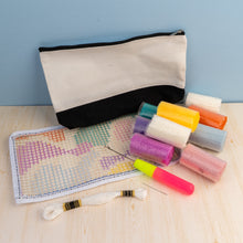 Load image into Gallery viewer, Textured Cosmetic Bag- Latch hook - DIY kit
