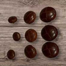 Load image into Gallery viewer, Brown leather buttons
