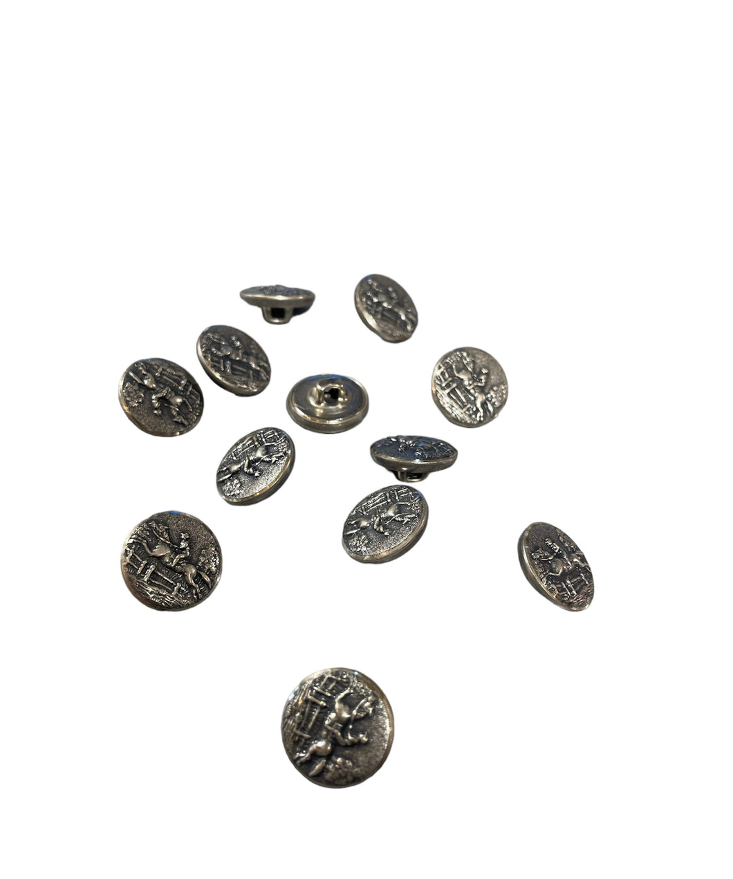 Silver Horse Rider Buttons