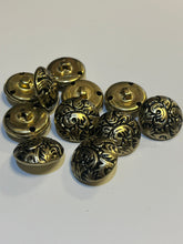Load image into Gallery viewer, Leaf Engraved Buttons - Gold
