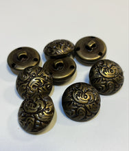Load image into Gallery viewer, Leaf Engraved Buttons - Antique brass
