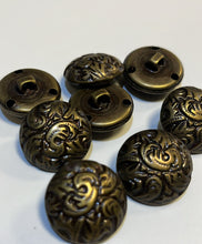 Load image into Gallery viewer, Leaf Engraved Buttons - Antique brass
