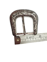 Load image into Gallery viewer, Antique Silver Western Floral Engraved Belt buckles- 3 pieces
