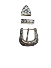 Load image into Gallery viewer, Antique Silver Western Floral Engraved Belt buckles- 3 pieces
