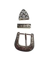 Load image into Gallery viewer, Antique Silver Western Floral Engraved Belt buckles- 3 pieces
