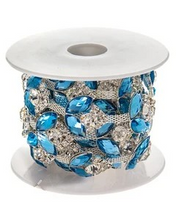 Load image into Gallery viewer, Rhinestone Resin Trim Leaf (by the yard)
