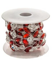 Load image into Gallery viewer, Rhinestone Resin Trim Leaf (by the yard)
