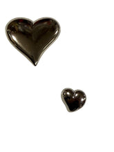 Load image into Gallery viewer, Silver heart shape buttons
