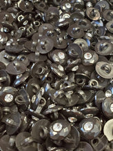 Load image into Gallery viewer, Black Diamond-cut button (w/white stone)

