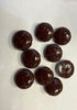 Brown Leather button - Shiny