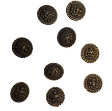 Load image into Gallery viewer, Rope-rim Lion's head metal buttons
