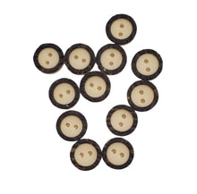 Load image into Gallery viewer, Coconut shell dark-rim Buttons
