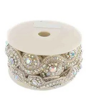 Load image into Gallery viewer, Beaded Crystal Swirl Trim 38mm (by the yard)
