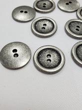 Load image into Gallery viewer, Rustic Pewter Silver Metal Buttons
