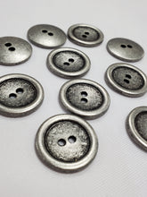 Load image into Gallery viewer, Rustic Pewter Silver Metal Buttons
