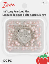 Load image into Gallery viewer, 1-1/2" Long Pearlized Pins, 100 pc
