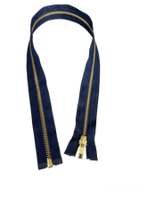 Load image into Gallery viewer, YKK #5 Gold 1-Way Open End Zipper 36 Inches
