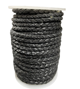 Black Braided Leather Cord